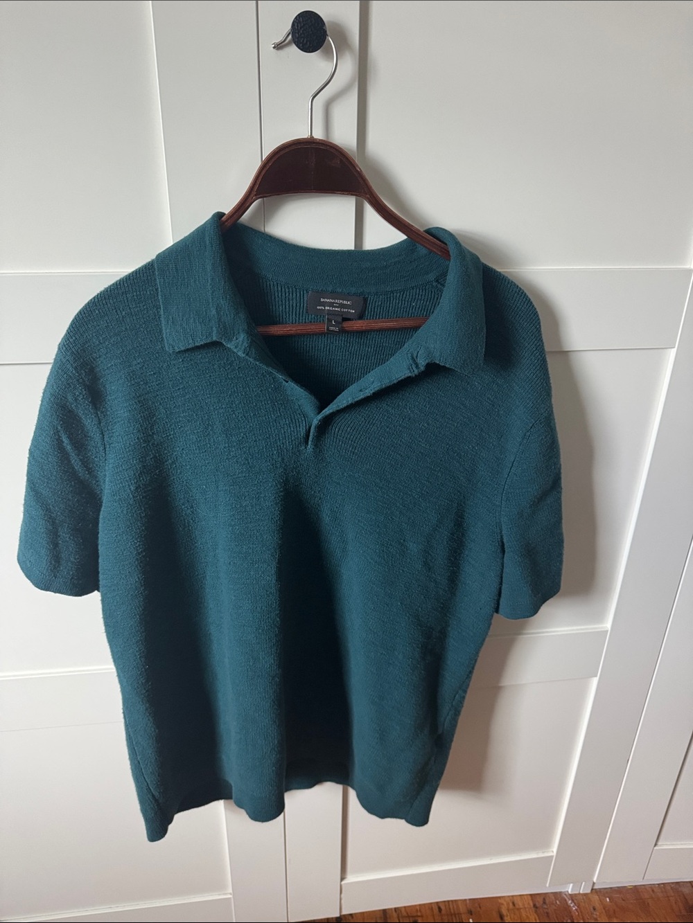 Banana Republic Teal Knit Polo Top